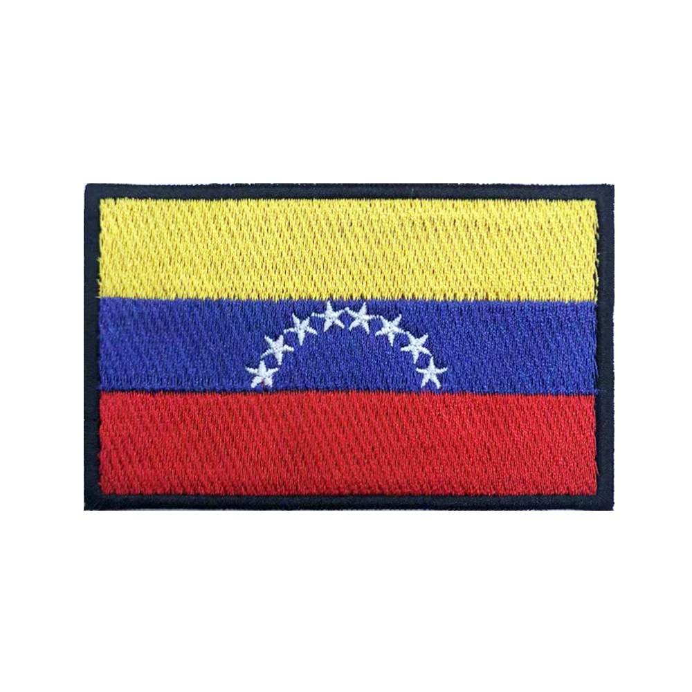 Venezuela flag Patches Armband Embroidered Patch Hook & Loop Iron On Embroidery  Badge Military Stripe