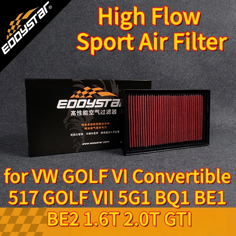 

Спортивный воздушный фильтр с высоким расходом для VW GOLF VI Convertible 517 GOLF VII 5G1 BQ1 BE1 BE2 1,6T 2,0T GTI Моющиеся гоночные впускные фильтры