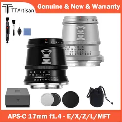 TTArtisan 17mm F1.4 APS-C Wide Angle Humanistic Lens for Sony E Fuji X XT3 XA7 XE Canon M Leica L Nikon Z Panasonic Olympus M43