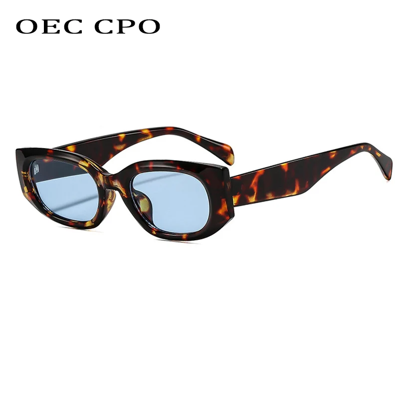 

OEC CPO New Fashion Cat Eye Sunglasses Women Trending Leopard Blue Shades UV400 Punk Sun Glasses Female Men Eyewear