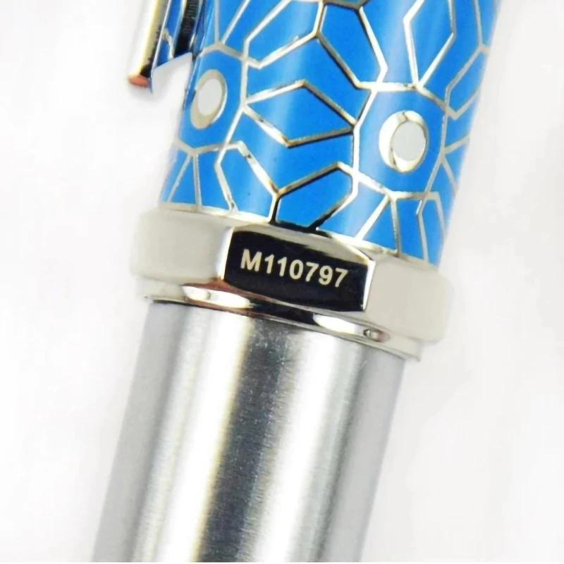 Luxury Classic Octagon Green Drawbench Ballpoint Pen Silver/Golden Clip with Serial Number Writing Smooth