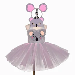Girls' Koala Animal Role Play Costumes International Children's Day Stage Performance Halloween Poncho Dress Party Dress