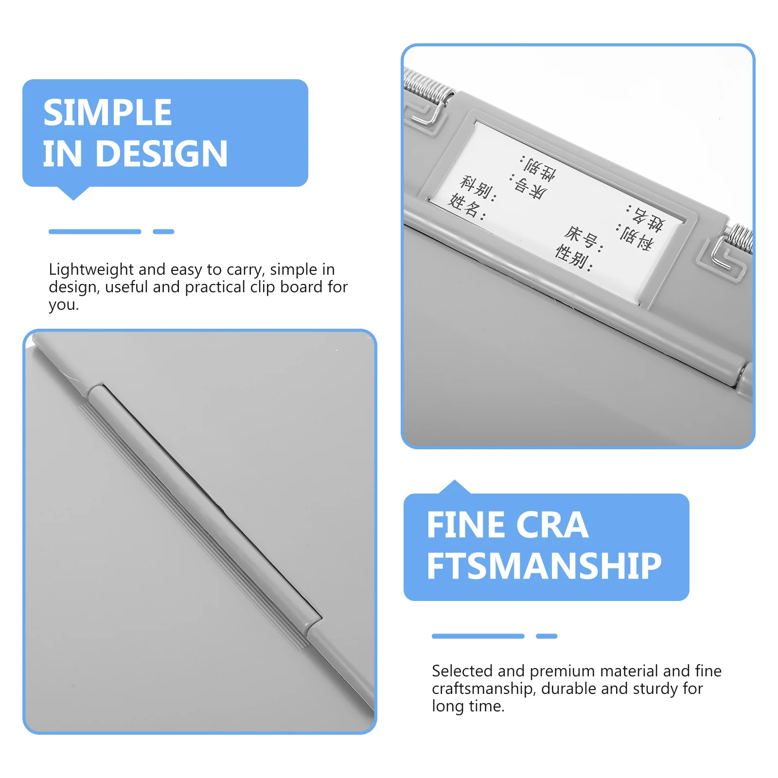 

Medical Clipboard Premium Plastic Sturdy Lightweight Nurse Writing Board File Clip Document Organizer Nursing Clipboard