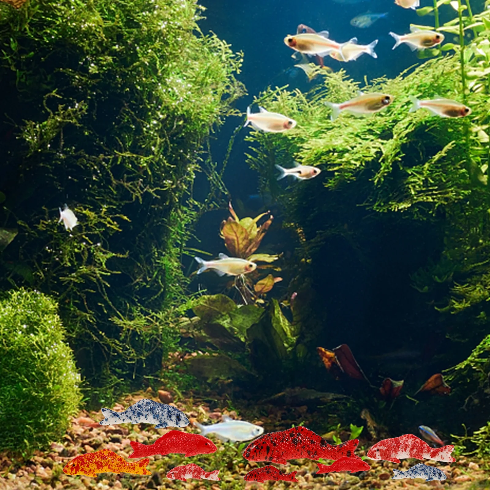 

15 Pcs Realistic Simulated Koi Decorations Fish Tank Accessories Statues for Home