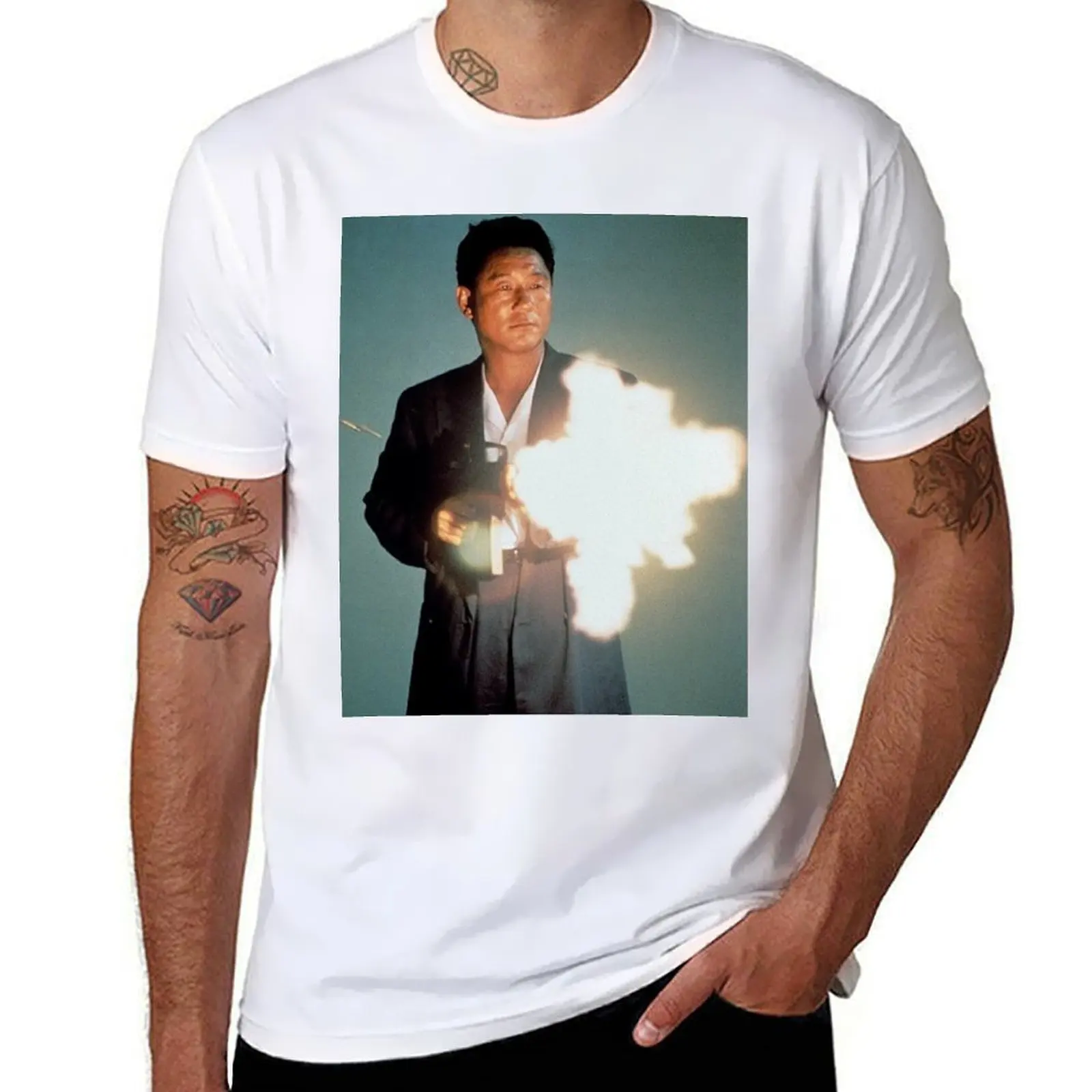 سوناتين، تي شيرت تاكيشي كيتانو تي شيرت رجالي 100% قطن ماركة فاخرة جرافيك تي شيرت للرجال تي شيرت