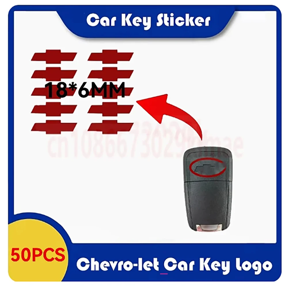 50pcs/Lot 18x6MM High Quality Remote Control Car Key Sticker For Chevrolet Replacement Logo Badge Emblem