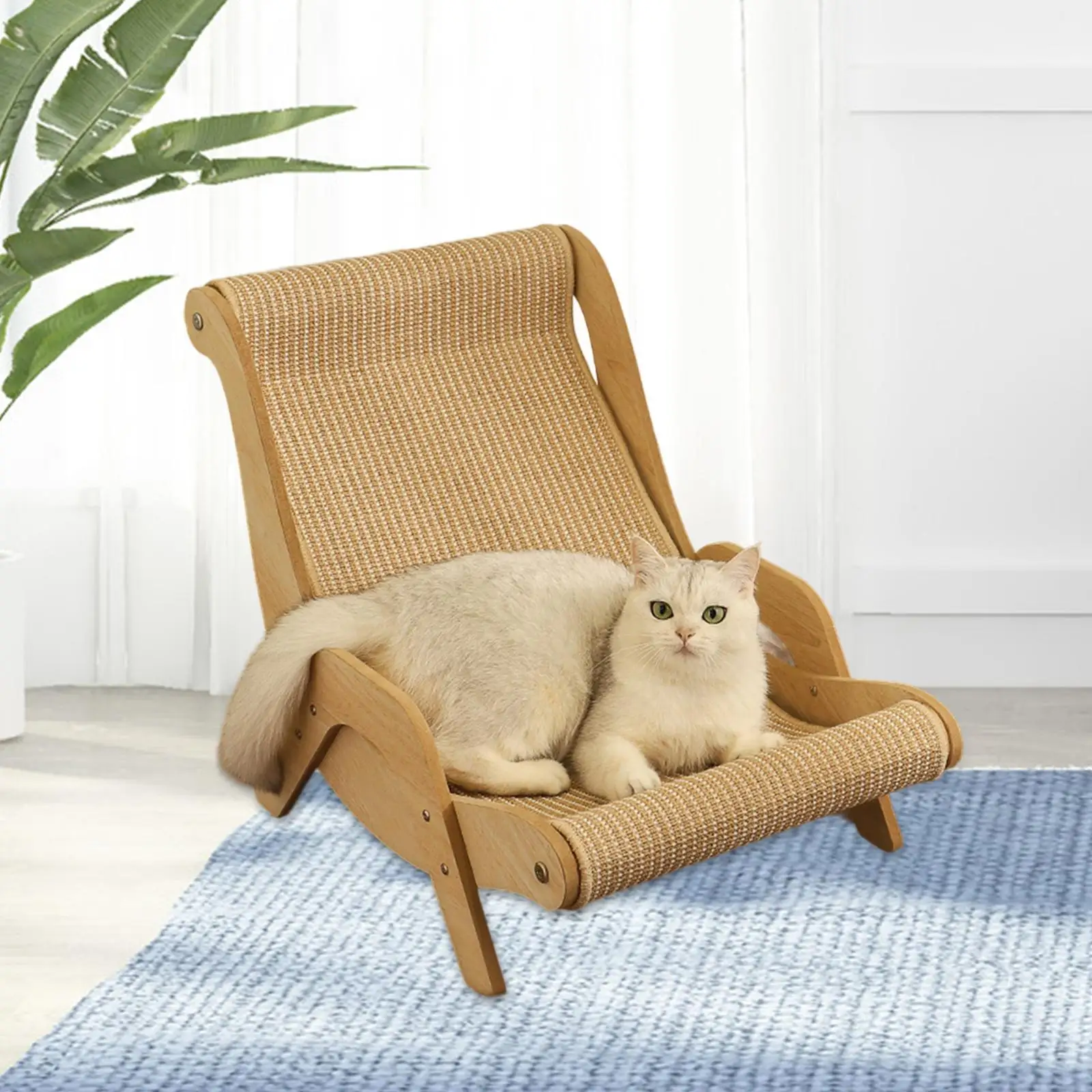 

Cat Lounge Chair Comfortable Sleeping Floor Standing Cats Scratcher Cat Lounger for Puppy Rabbits Indoor Cats Bunny Small Dogs