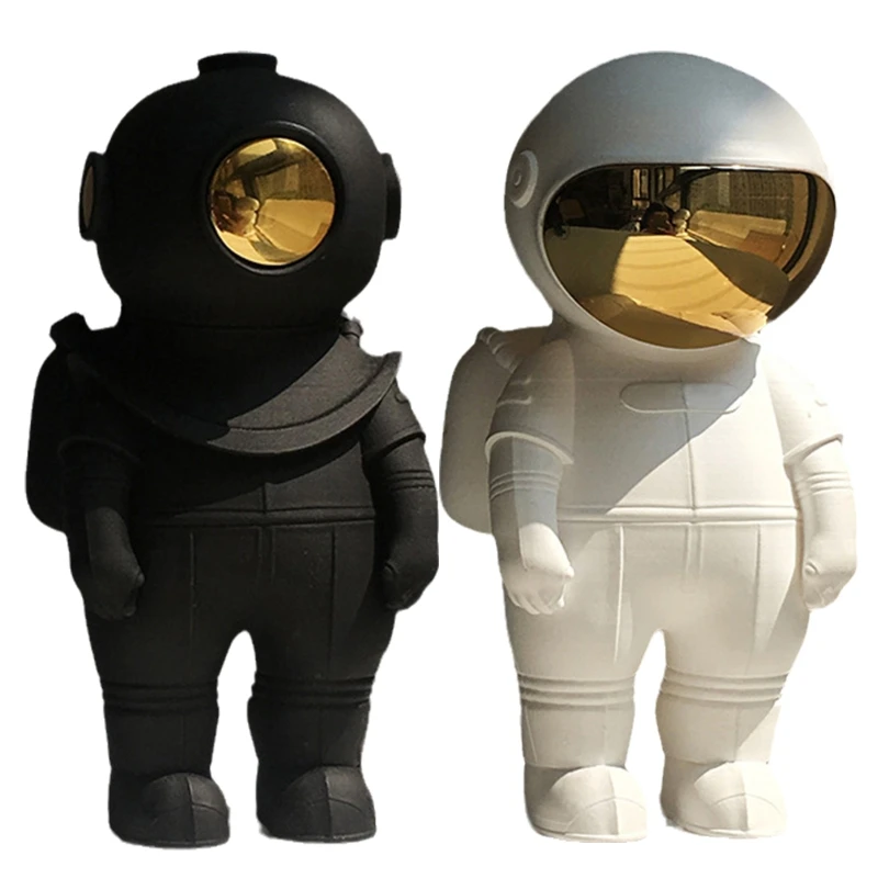 

for Creative Astronaut Figurine Intergalactic Series Resin Miniature Diver Statue for Home Bedroom Office Desktop Decoration for