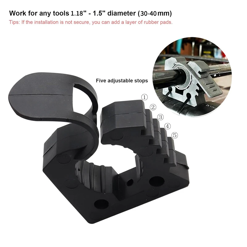 2PCs Rubber Clamp Shovel Holder Quick-Release Clamp Mount Bracket for Off-road Vehicles Hunting Truck Trailer 30-40mm Diameter