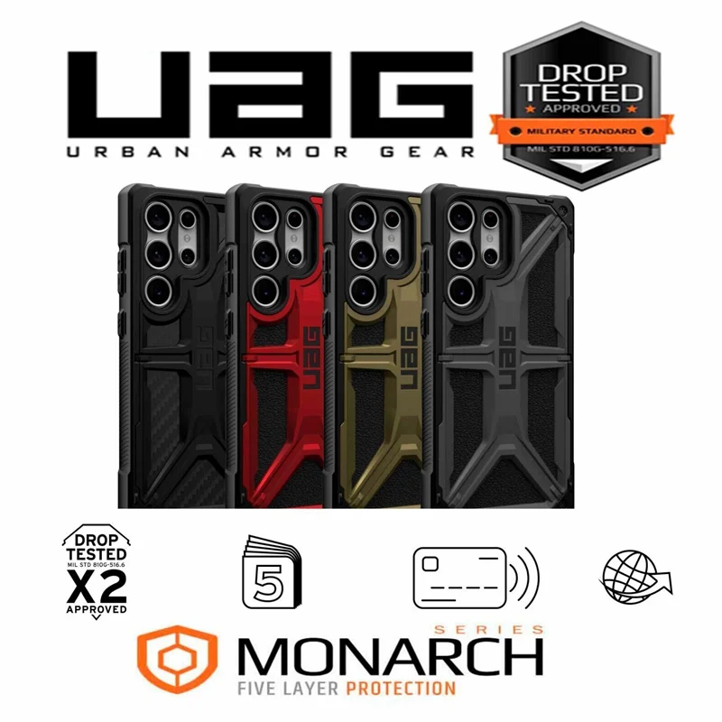 UAG Monarch Series Case For Samsung Galaxy S22 S23 Ultra / S22 Plus Case Rugged Cover Carbon Fiber Leather Kevlar