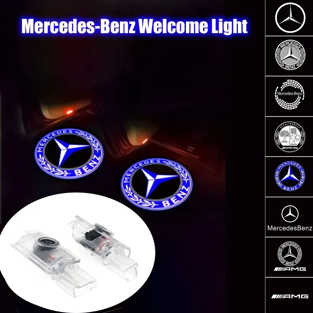 2/4PCS car door LED welcome light is suitable for Mercedes-Benz 4matic ML300 ML500 R300 R320 X164 W215 W164 R GL ML M class.