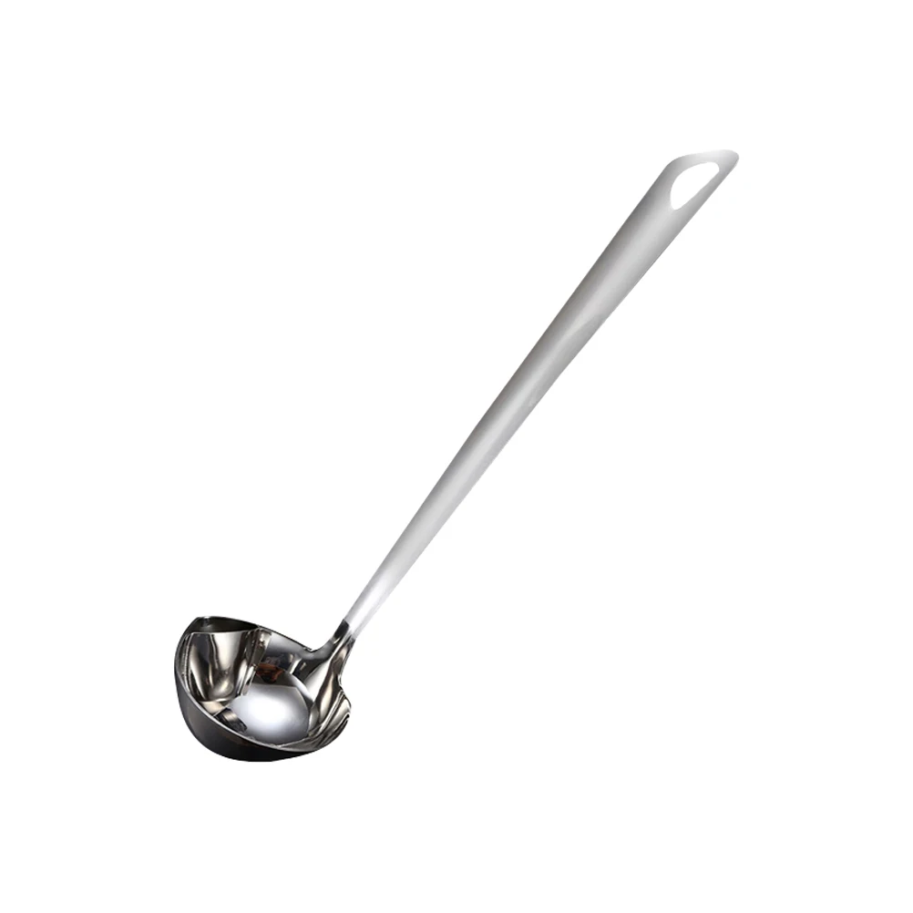 

1Pcs Oil Filter Spoon Stainless Steel Soup Ladle Fat Separator Ergonomic Handle Kitchen Soup Oil Colander Hanging Hole Design