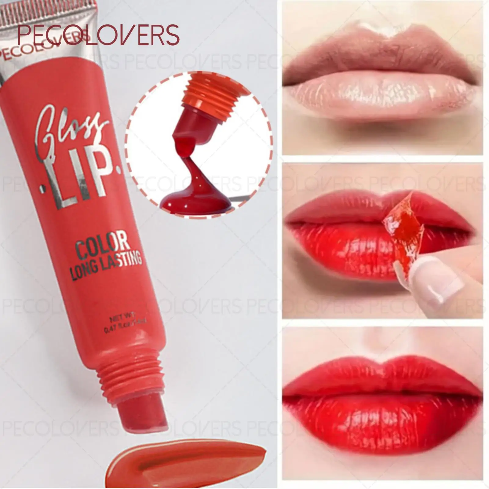 Tear Off Glossy Lip Gloss,Moisturizing ,Long-Lasting Lip Gloss,Not Easy To Fade,Perfect for All Day Use