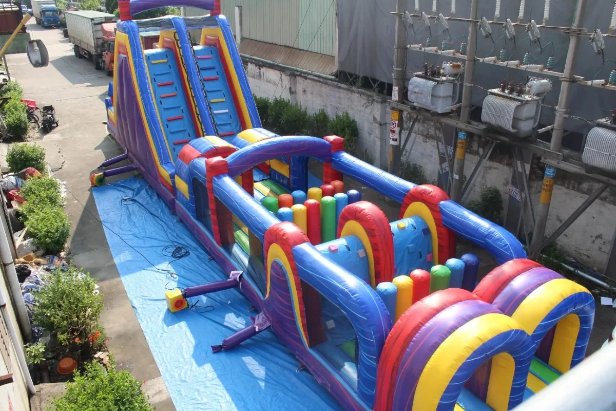새로운 디자인 성인용 에어바운스 장애물 코스, 어린이용 에어바운스 놀이터, 상업용 바운스 하우스 장애물 코스, 에어 슬라이드