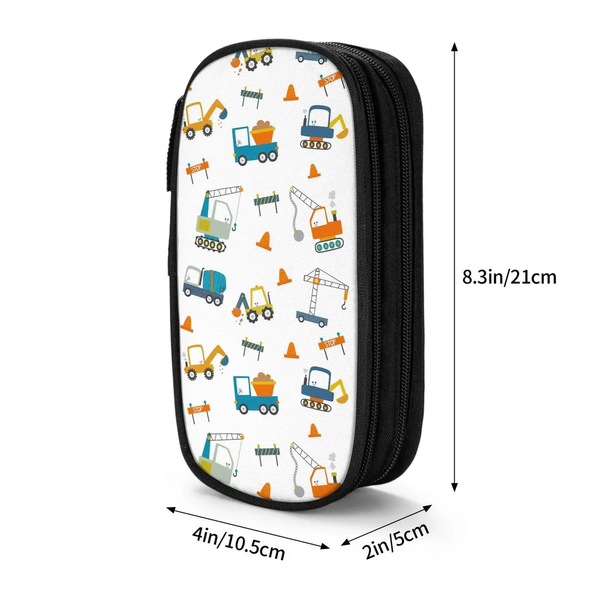 Excavators Construction Machines Cartoon Pencil Case for Students Gifts Pen Box Pencil Bag Stationery Supplies Pen Holder Bag