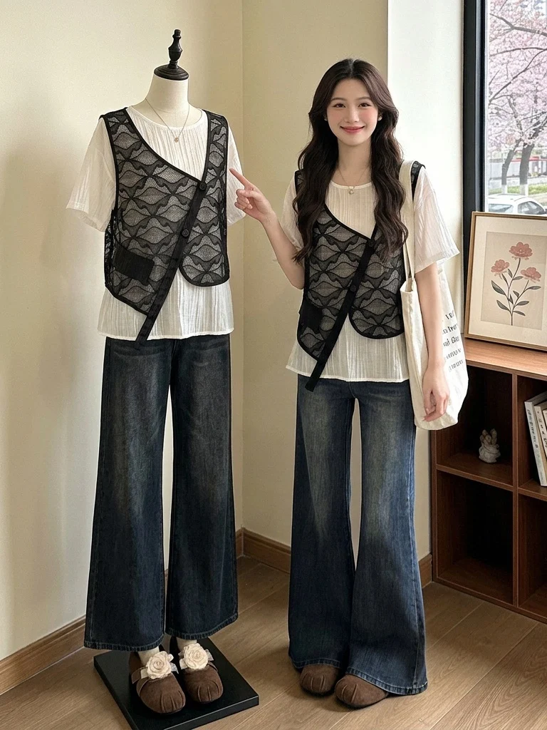 

Elegant Short Sleeve Shirt Women's Two-Piece Set plus Size Korean Style Commute Fashion Regular Thickness Summer New Arrival