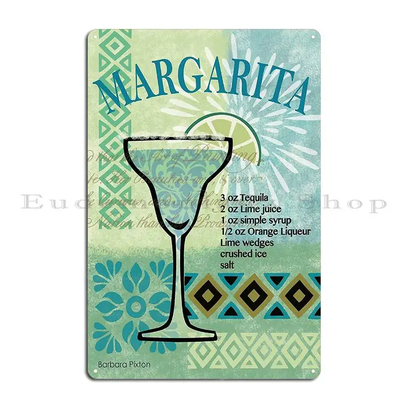 Margarita Metal Plaque Party Personalized Create Iron Cave Tin Sign Poster