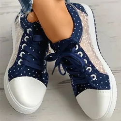 Women Shoes 2022 Fashion Summer Lace-Up Casual Shoes Canvas Hollow Breathable Platform Flat Shoes Woman Sneaker Zapatillas Mujer