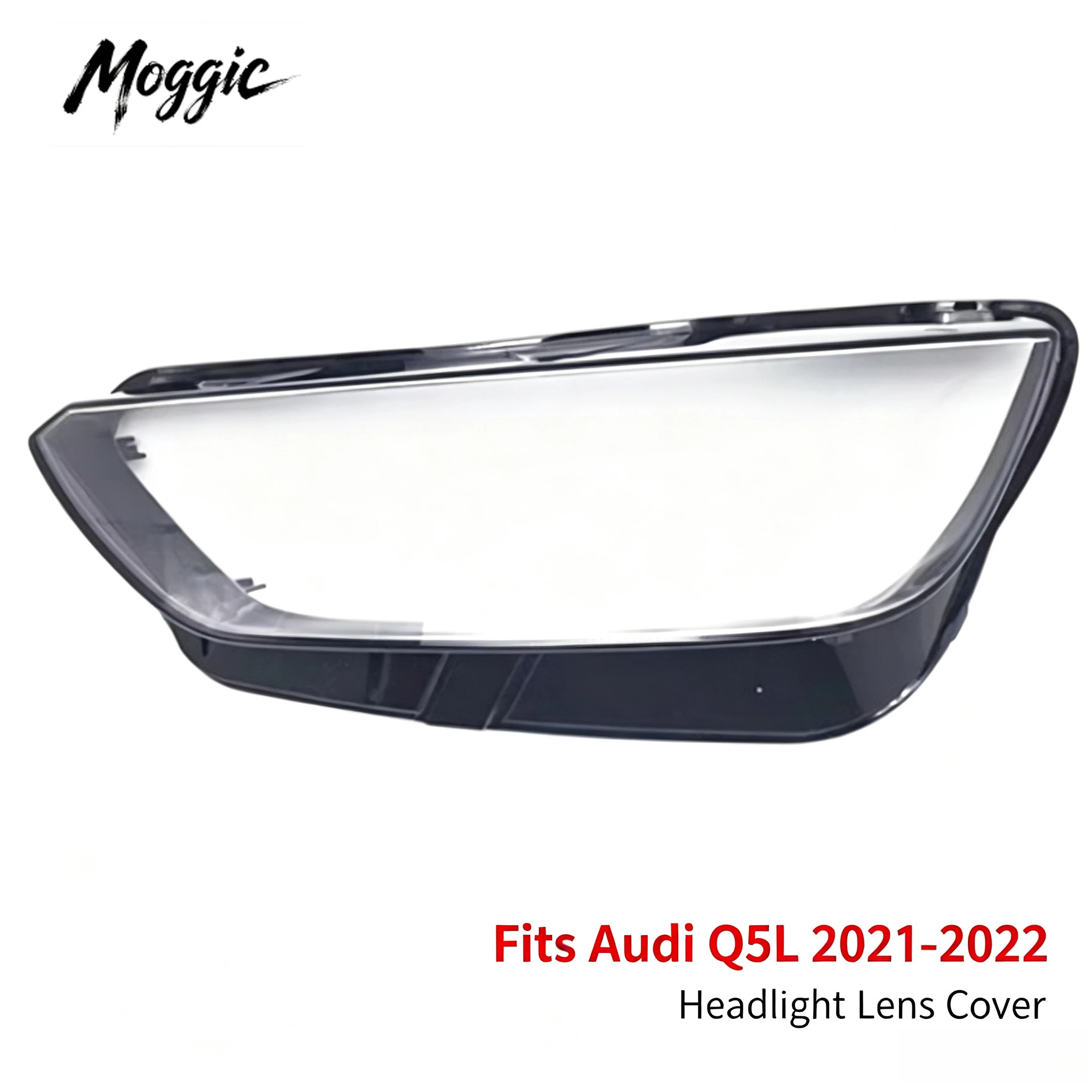 Moggic Headlight Lens Cover Compatible With Q5L 2021 2022 S Line Quattro Left Right Side Replacement Clear Lamp Shade Housing