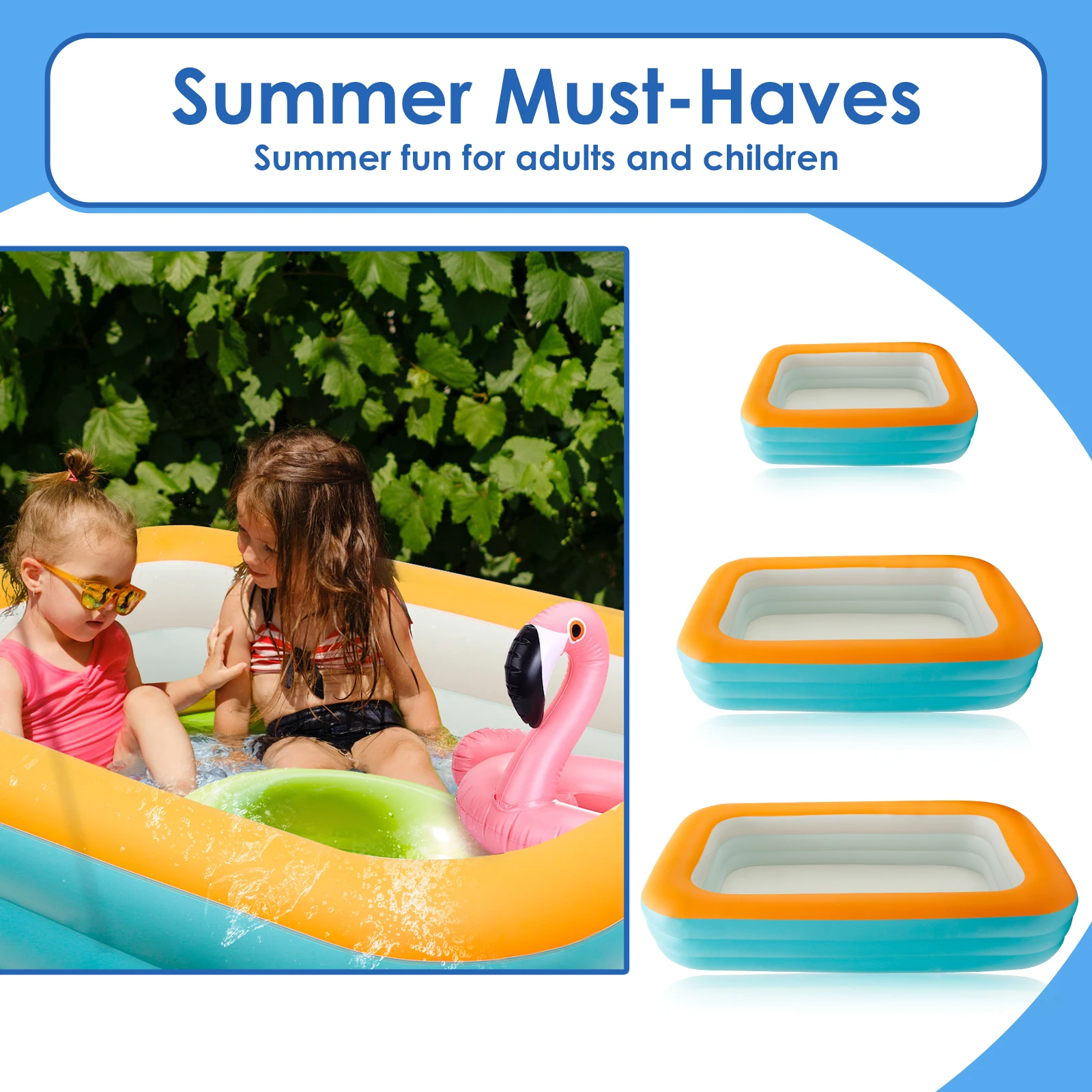 Inflatable Swimming Pool with Inflatable Soft Floor Easy to Use Blow Up Pool for Kids Adults Fun Kids Inflatable Pool Kiddie