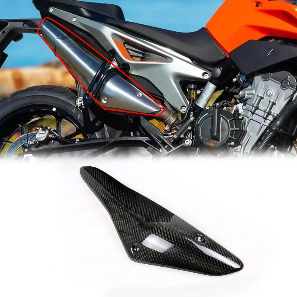 For KTM Super Duke 790 Duke 890 2018 2019 2020 3K Carbon Fiber Modified Exhaust Cover Heat Shield Motorcycle Accessories