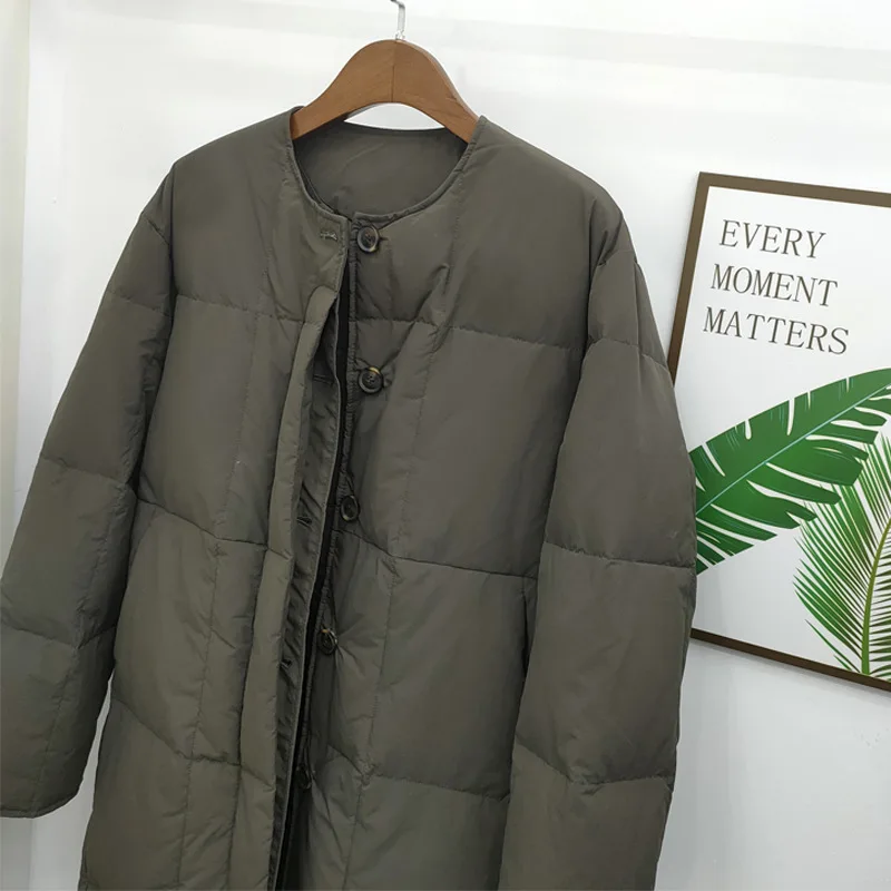 2025 European Winter New Women's Down Jacket Commuter Knitted Hooded Casual Down Jacket