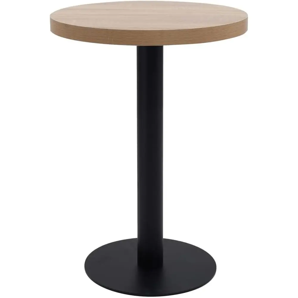 

Compact Light Brown Wooden Bistro Table, 23.6 Diameter, 2-Seater, Counter Height for Kitchen and Indoor Dining