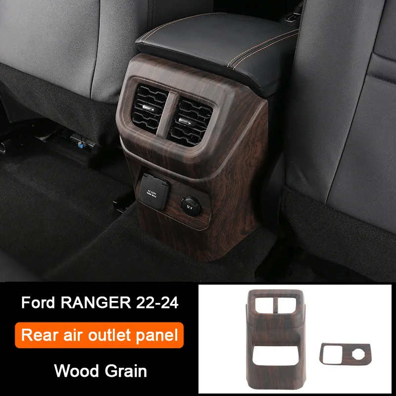 For Ford Ranger T9 2023 2024,Central Control Gear Shift Head Panel Cover Rear Air Outlet Frame Door Trim Strip Car Accessories