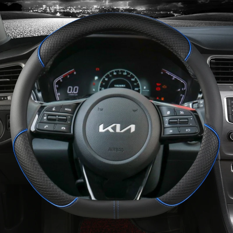 D Type Stering Wheel Cover Wrap For Kia Stinger Soul 2018-2021 Picanto X-line Morning Ceed GT Stonic Sportage Proceed K5 Optima