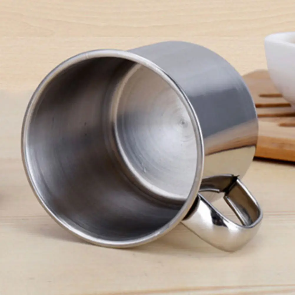 4Pcs Children Stainless Steel Drinking Cups Mini Size Handle Design Unbreakable Outdoor Indoor Portable Water Mug Safe Easy