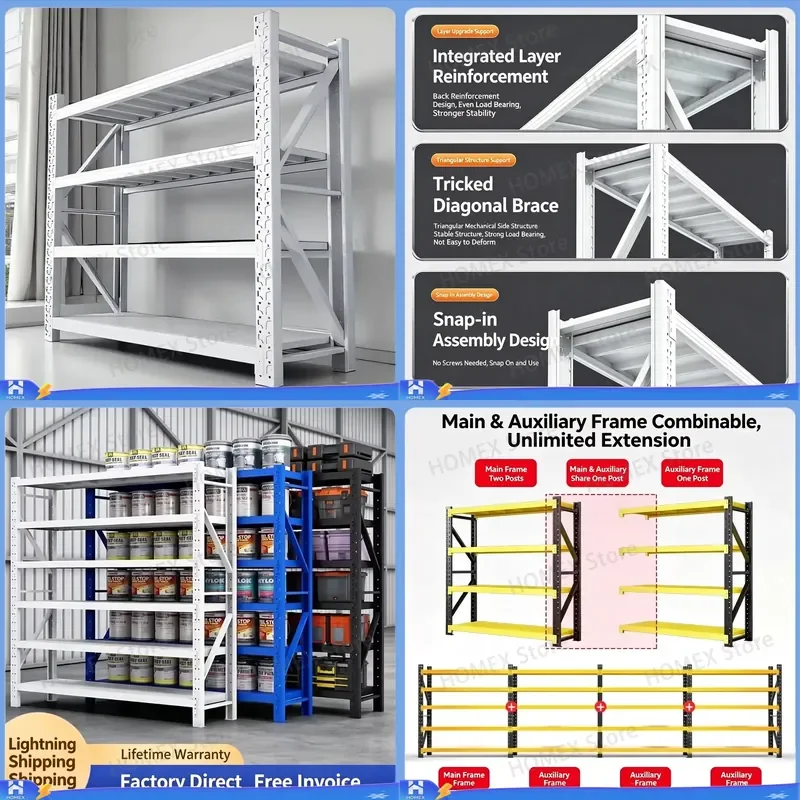 Heavy Duty Industrial Warehouse Shelving Unit Multi Tier Metal Storage Rack for Logistics Factory Express Delivery