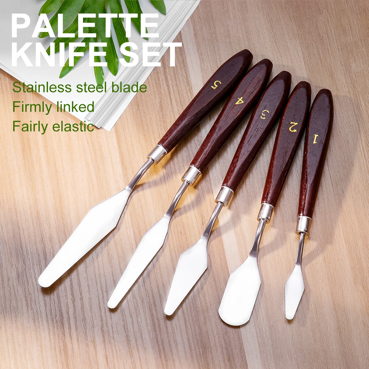 

5 Pcs Oil Paint Scraper Metal Palette Knife Flexible Knives Number Painting Art Tools