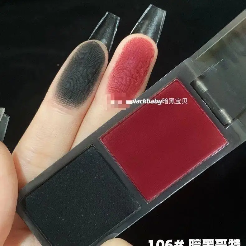 Biya 2 Kleur Oogschaduw Rood Zwart Gehemelte Matte Oogschaduw Donkere Rokerige Cosmetica Make-Up Party Halloween Diy Make-Up