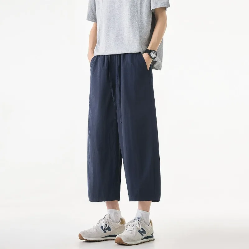 Sommer Herren Schnelltrocknende Freizeithose Locker Sitzende Koreanische Version Atmungsaktive Sporthose Retro Gerade Weite Beine Wanderhose