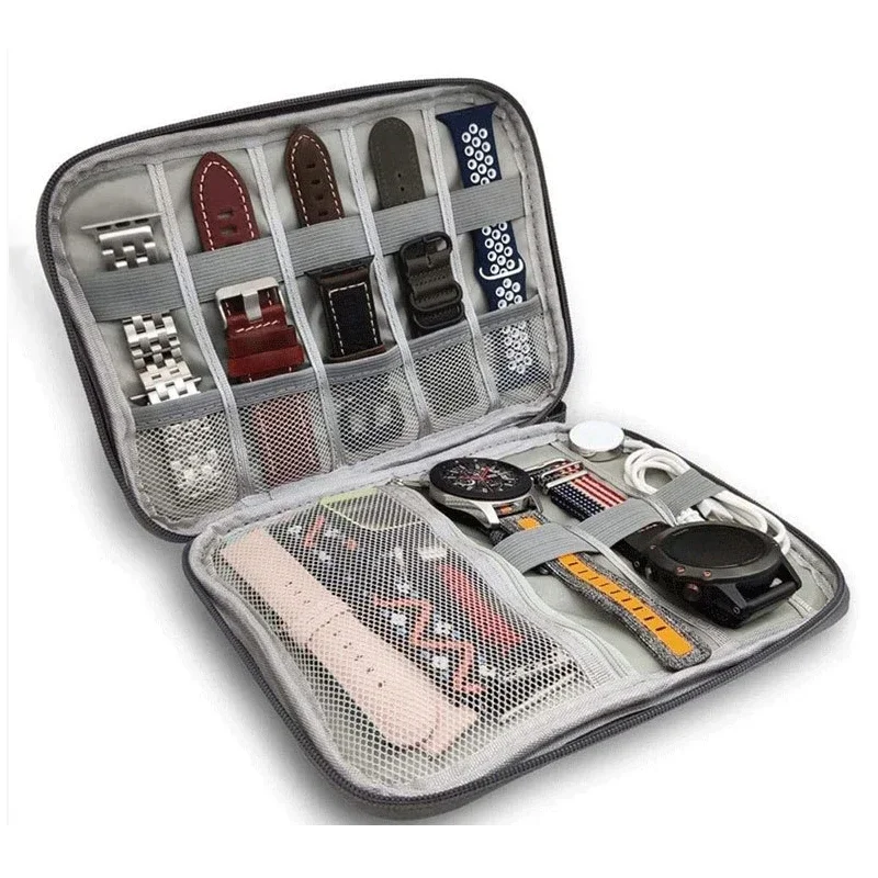 صندوق حزام الساعة لساعة أبل، حافظة حزام ساعة السفر/كابل البيانات، حقيبة تخزين، صندوق الساعات، منظم لساعة أبل أو الحافظة #4