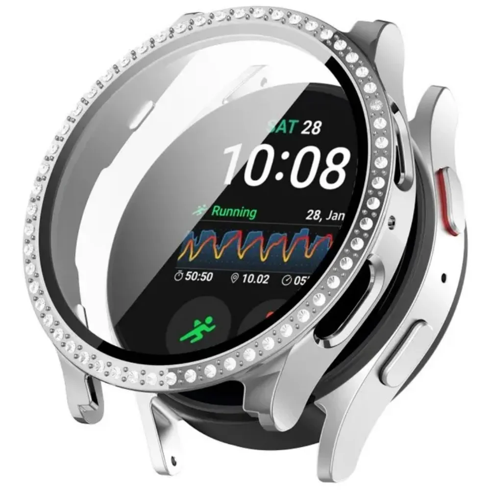 Diamond Case for Samsung Galaxy Watch 7 40mm 44mm Screen Protector Tempered Glass Bling Cover Full Protector for Galaxy Watch FE image 5