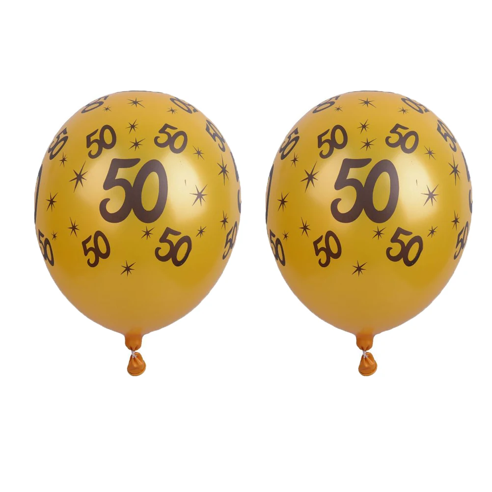 

20pcs 12 Inch Latex Number 50 Party Rubber Balloons Birthday Decorations Gold 50Th Anniversary Balloons Reusable Wall Ceiling