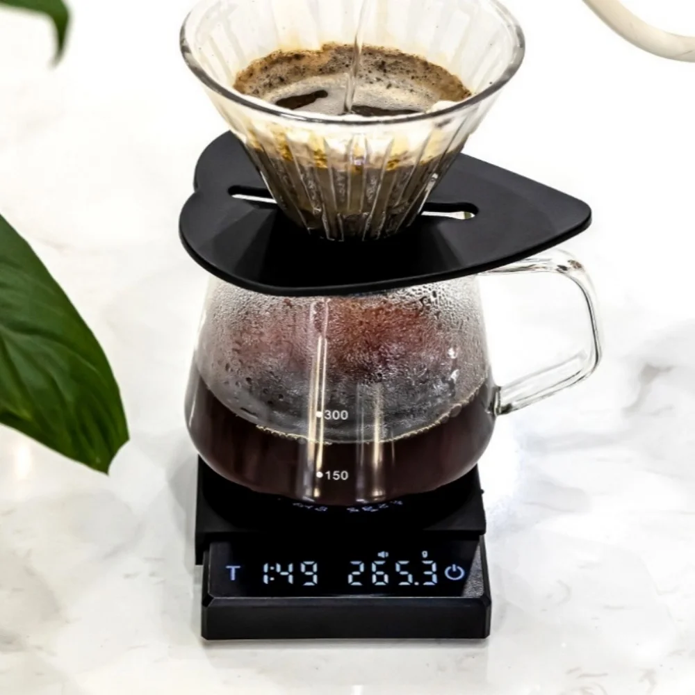 Huiton Kitchen Coffee Scale with Timer Rechargeable Digital Scale 0.1g High Precision 3 Modes Drip Espresso Scale Barista Gift