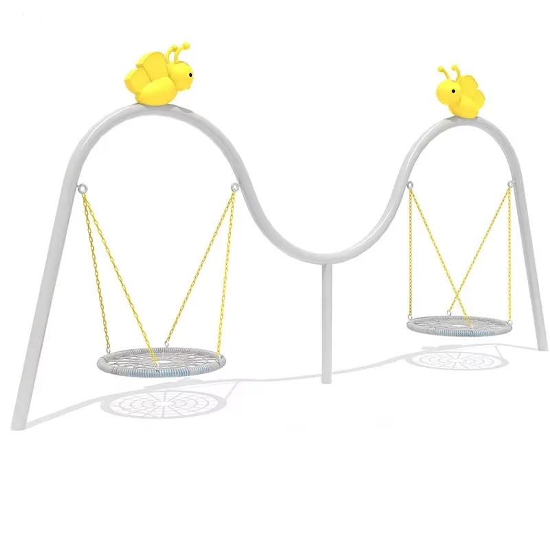 

High Quality Galvanized Steel Tube and Rope Swing Set Kids Outdoor Double Swing