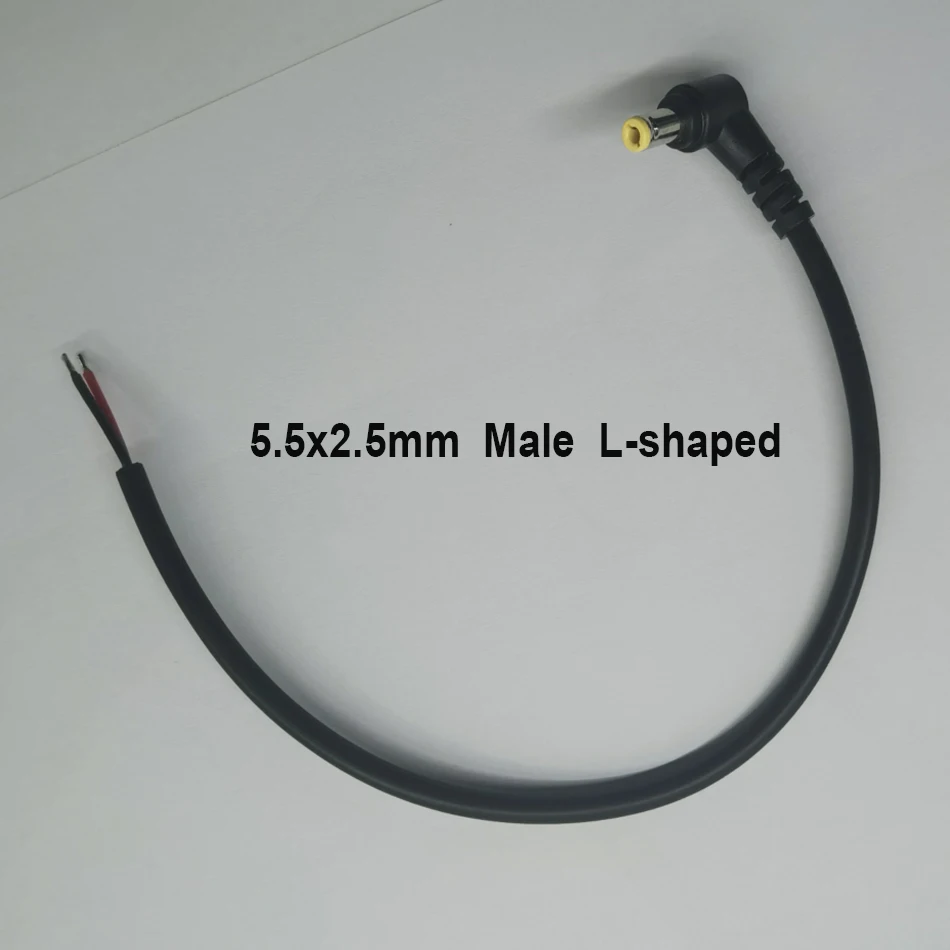 16AWG L-shaped DC Cable Connector 5.5X2.1mm Male Right Angle Cord Cable 5.5 x 2.5mm Power Plug 18AWG Connector Male Cable view 2