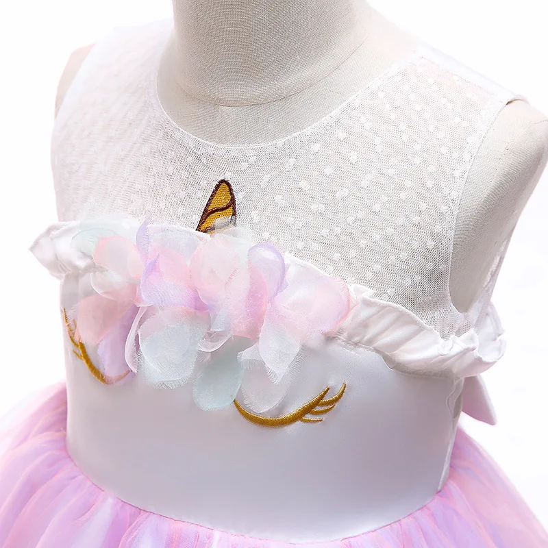 Kids Unicorn Dress Girls Lolita Dresses Princess Wedding Dress Ball Gown Tutu Halloween Chrismas Birthday Party Costumes