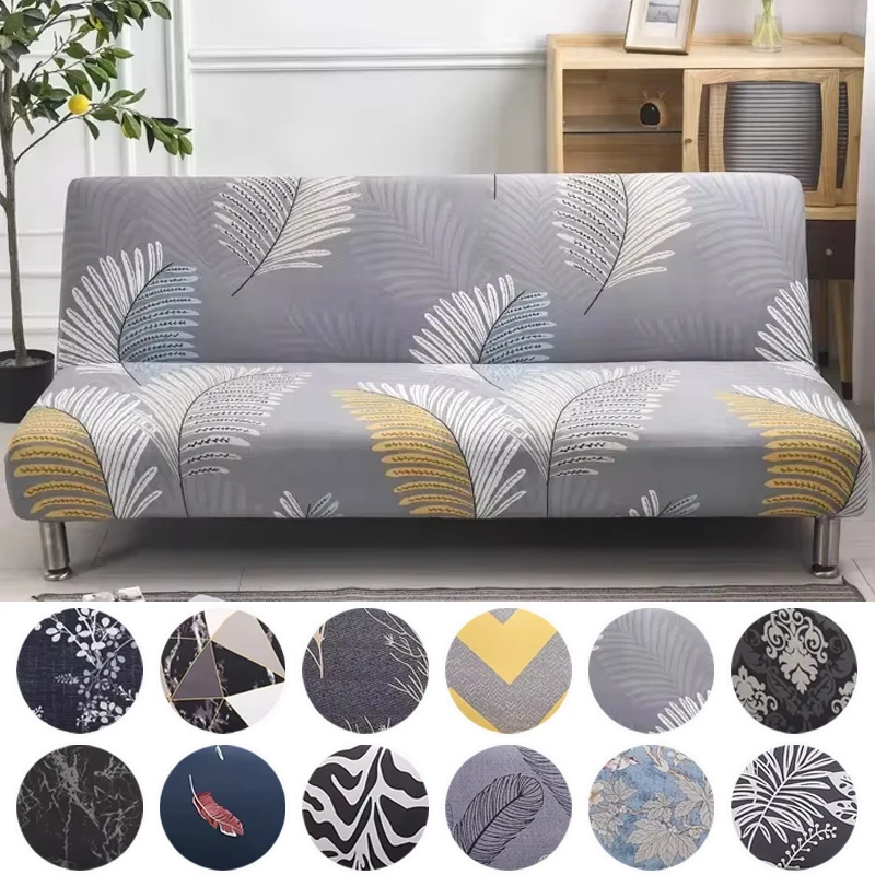 

Leaves Sofa Bed Cover Without Armrest Folding Sofa Covers Armless Sofa Couch Slipcover for Living Room Furniture Protector Cover