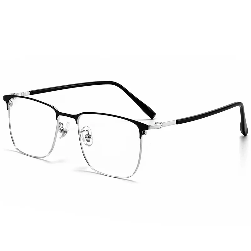 Kacamata Bingkai Persegi Bisnis Mewah Terbaru untuk Pria, Kacamata Optik Resep Khusus Anti Cahaya Biru