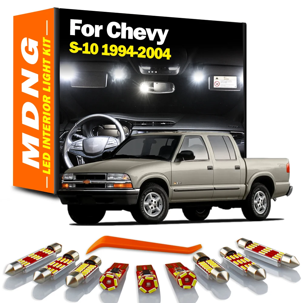 MDNG 13Pcs For Chevrolet Chevy S-10 1994- 1996 1997 1998 1999 2000 2001 2002 2004 LED Bulbs Interior Map Reading Dome Light Kit