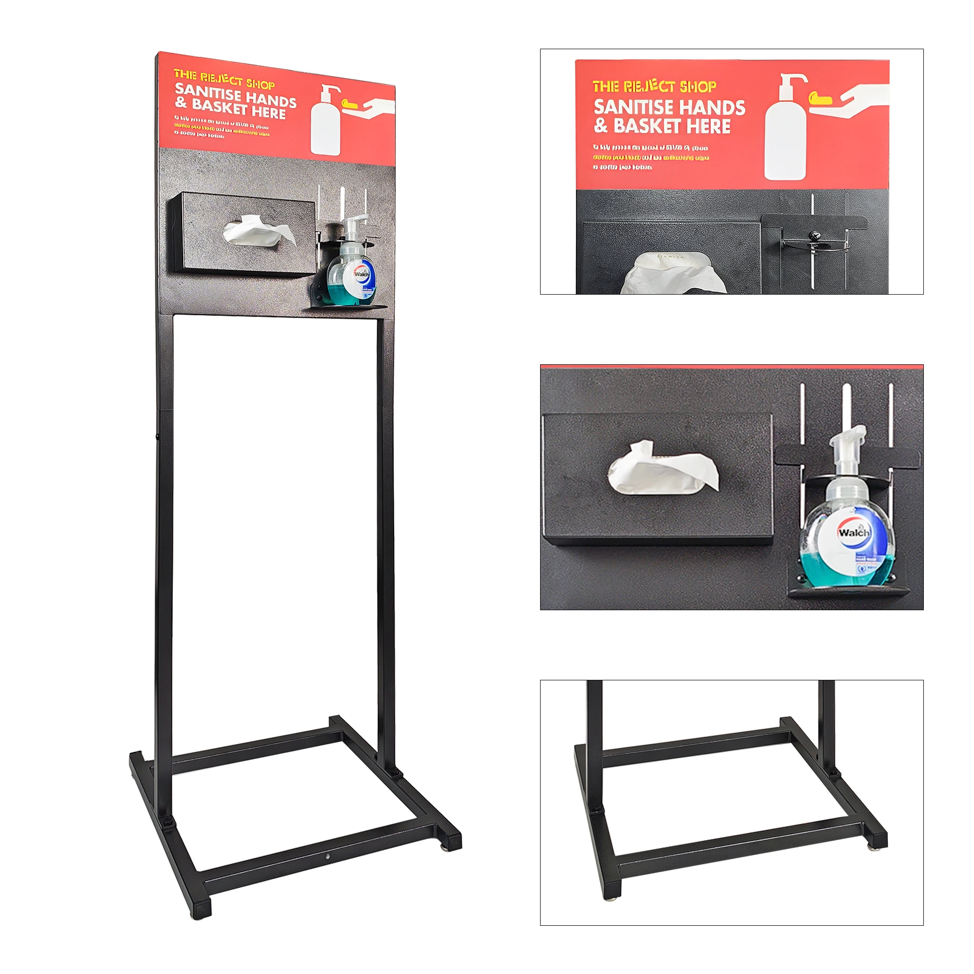 Non-contact automatic hand sanitizer dispenser, supermarket retail shelves, metal display racks