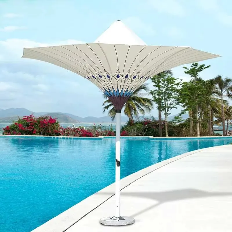 Creative Aluminum Patio Umbrella Commercial Landscape Sun Shade Canopy Poolside Hotel Courtyard Decorative Shelter Outdoor