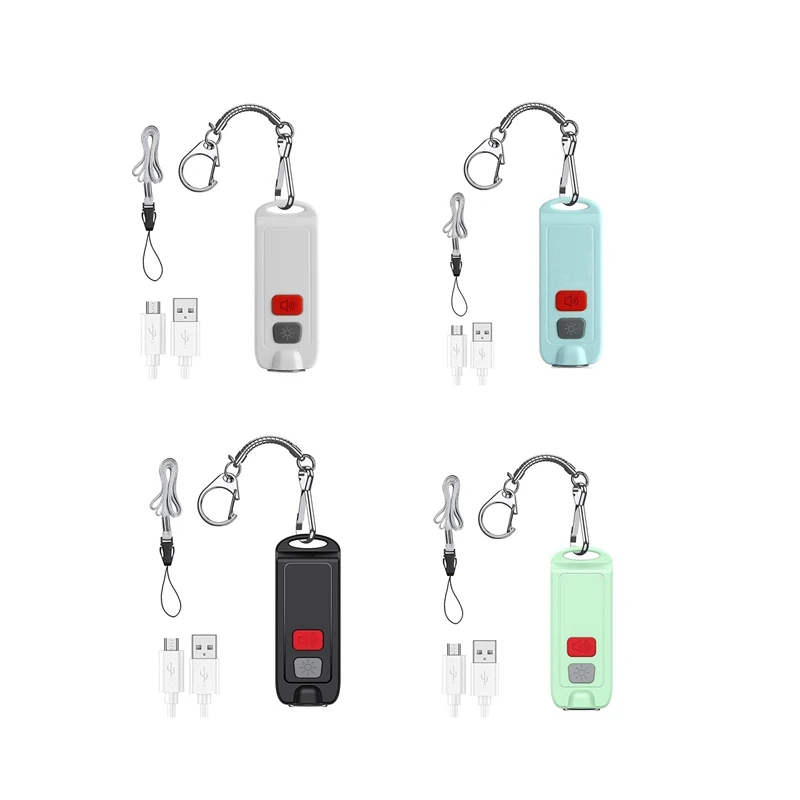 Safe Personal Alarm Rope Alarm Mini Self Defence Keychain 130DB Security Alarms With LED Flashlights For Women