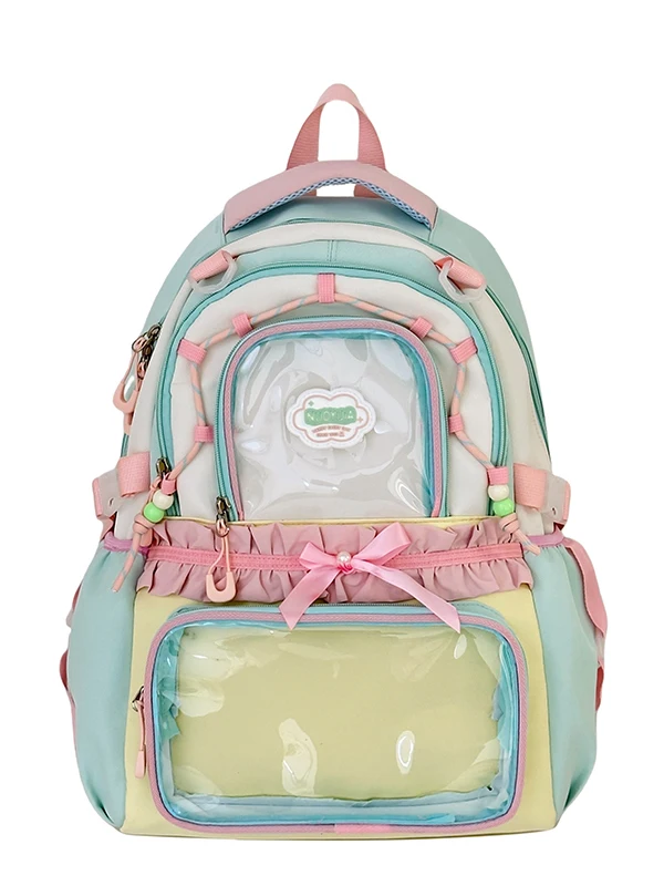 Симпатичная школьная сумка в японском стиле JK для девочек, сердце для путешествий, исследование 2018, двухслойные мягкие ремни с подкладкой, Sweet Academy Sle