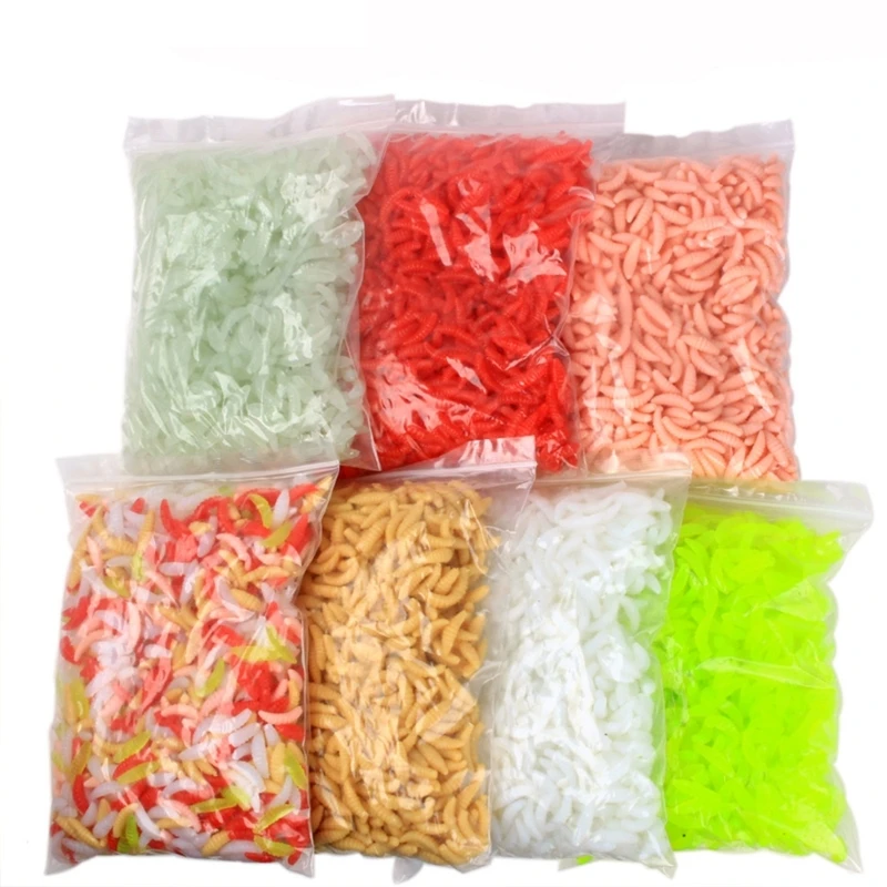 

Newest 50Pcs/Bag 2cm 0.3g Bread Worm Silicone Artificial Baits Soft Fishing Lure Hooks Smell Worms Glow Shrimps Fish Lures 2026