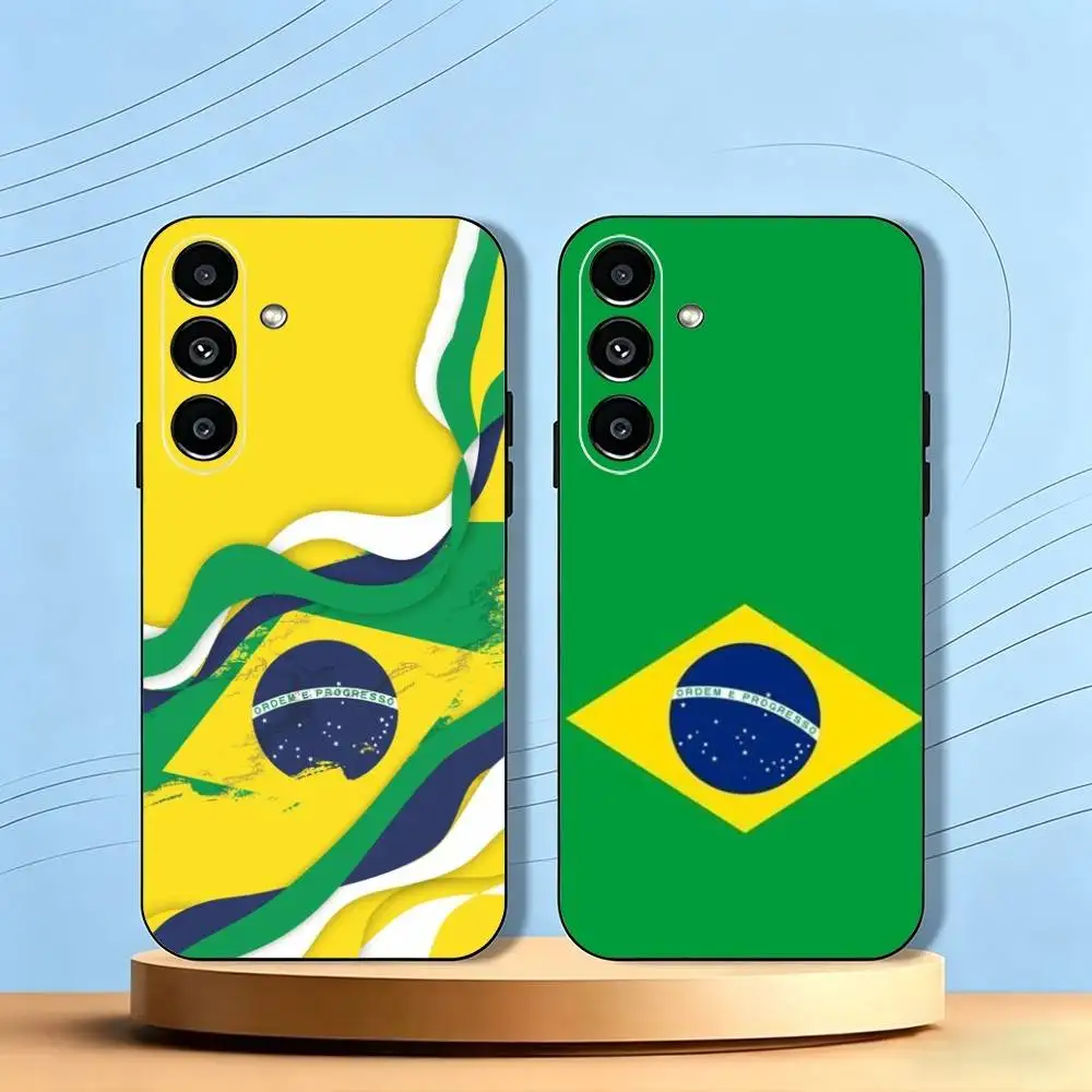 The Flag of Brazil  Phone Case For Samsung Galaxy A73,A72,A71,A70,A53,A52,A51,Soft Silicone Black Cover Gift